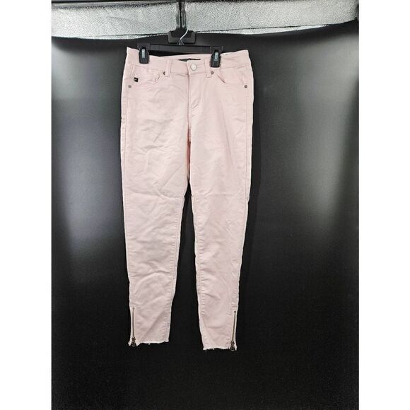 Kancan pink skinny jeans with zipper on bottom - Picture 1 of 5